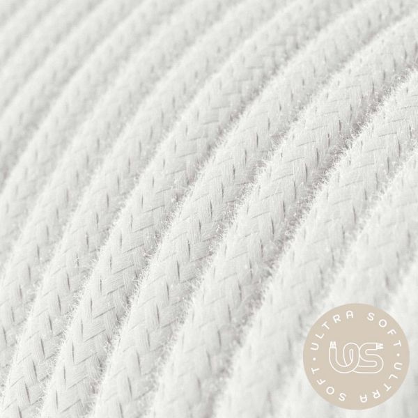 Textilkabel Ultra Soft 2x0.75mm / Weiss Baumwolle