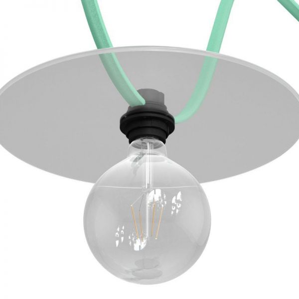 Thermoplast Fassung für Lampenschirme und Lichterketten / Schwarz E27 mit Doppelklemmring