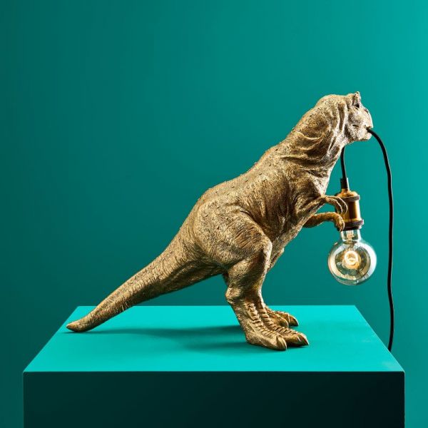 Tischleuchte Dinosaurier T-Rex, gold